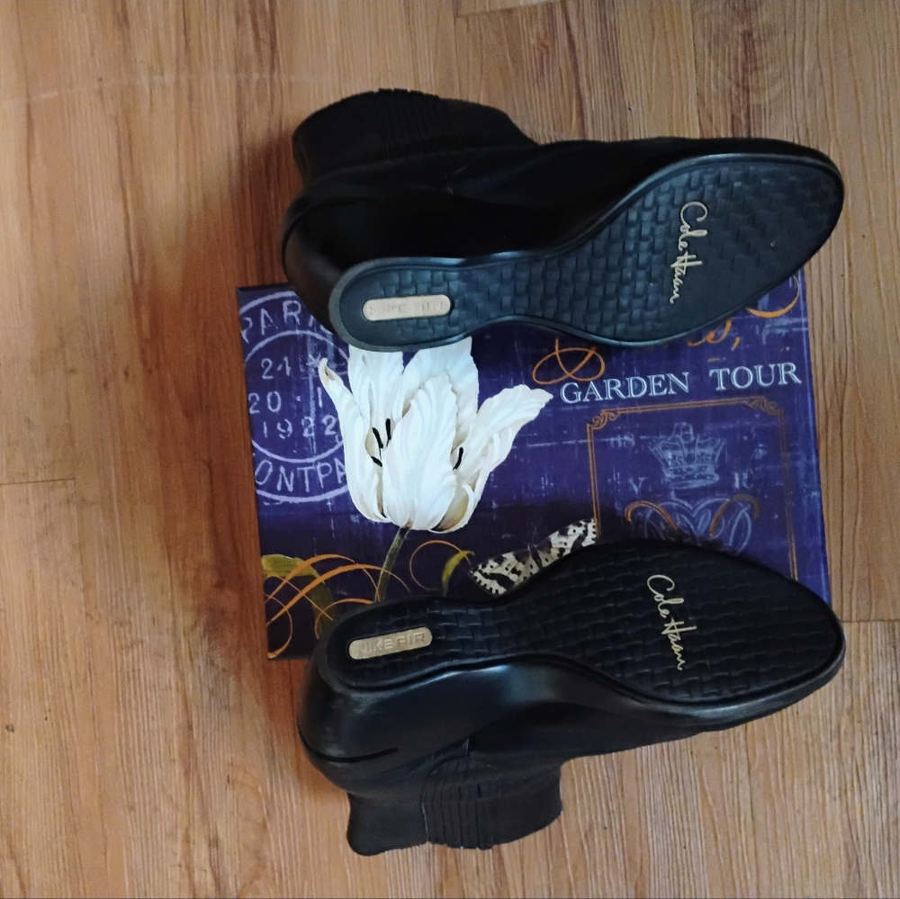 Cole Haan Black  Leather Boots size 8.5